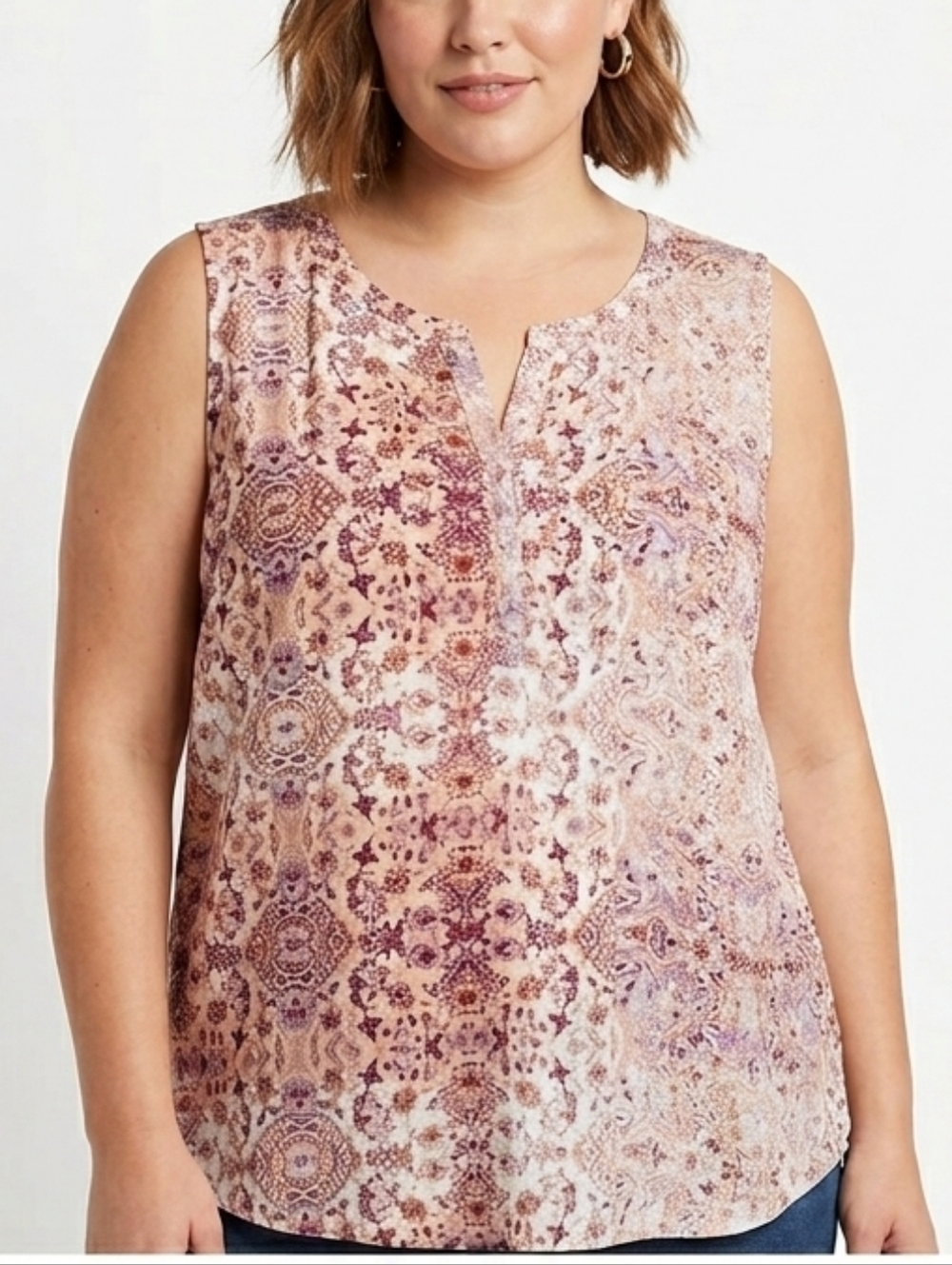 NWT Sonoma Split V-Neck Sleeveless Top